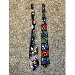 Vintage Looney Tunes Ties 90’s Baseball And Stamp Collection